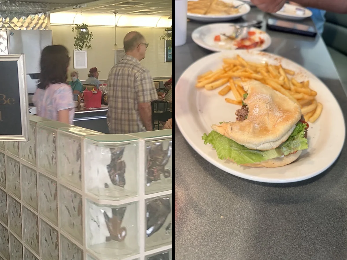 Classic diner booths with chrome accents and warm lighting.